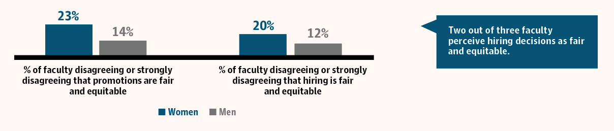 Two out of three faculty perceive hiring decisions as fair and equitable.